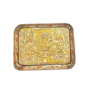 Vintage Japan Paper Mache Peacock Printed Tray